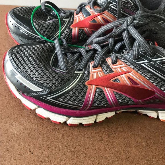 Brooks Adrenaline GTS 17 Men's Size 10 Orange Silver Black Running Shoes 225712 - Picture 6 of 8